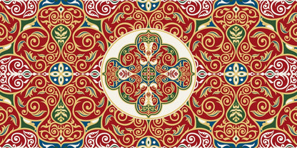 خيامية قرمزية — مفرش طاولة القهوة، 100×50 سم