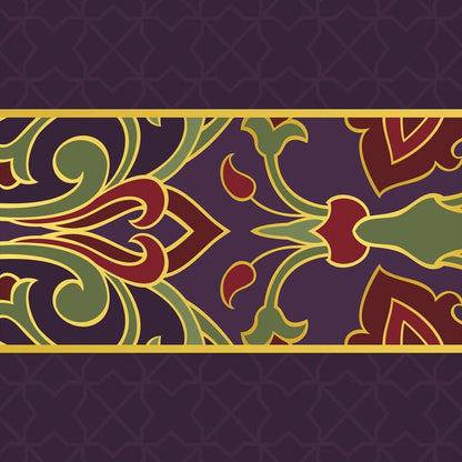 Plum Arabesque — cushion 1 of 3, the printed design