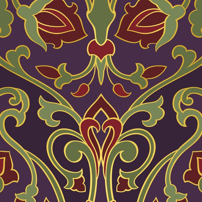 Plum Arabesque — cushion 3 of 3, the printed design