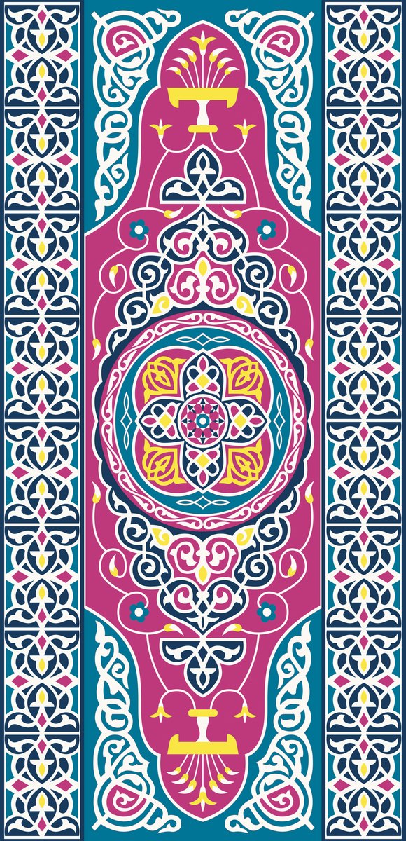 Pink Khayamiya — the curtain panel, the same design on both panels