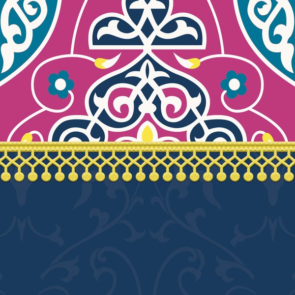 Pink Khayamiya — cushion 1 of 3, the printed design