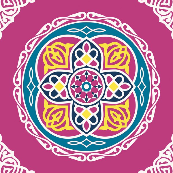Pink Khayamiya — cushion 2 of 3, the printed design