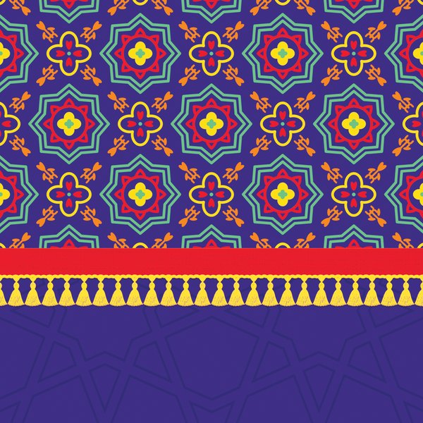 Royal Blue Khayamiya — cushion 2 of 3, the printed design