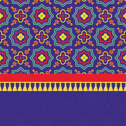 Royal Blue Khayamiya — cushion 2 of 3, the printed design