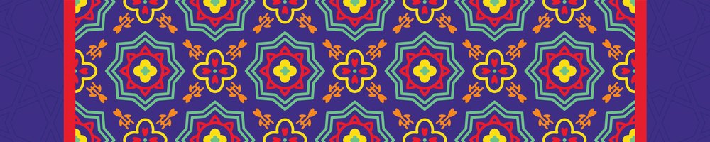 Royal Blue Khayamiya — the dining-table runner, 250 × 50 cm