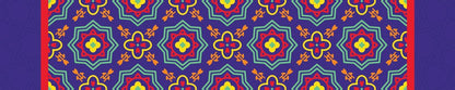Royal Blue Khayamiya — the dining-table runner, 250 × 50 cm