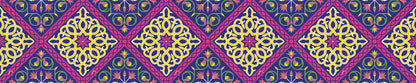 شبك بنفسجي وذهبي — مفرش السفرة، 250×50 سم