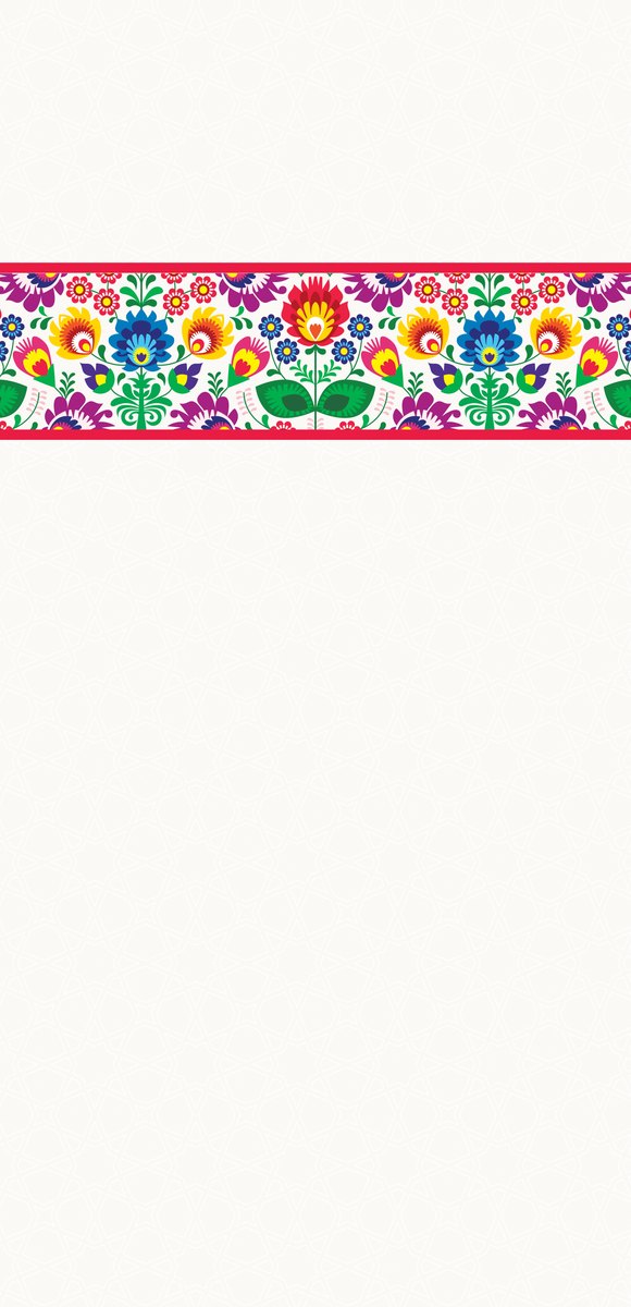 Festive Florals — the curtain panel, the same design on both panels