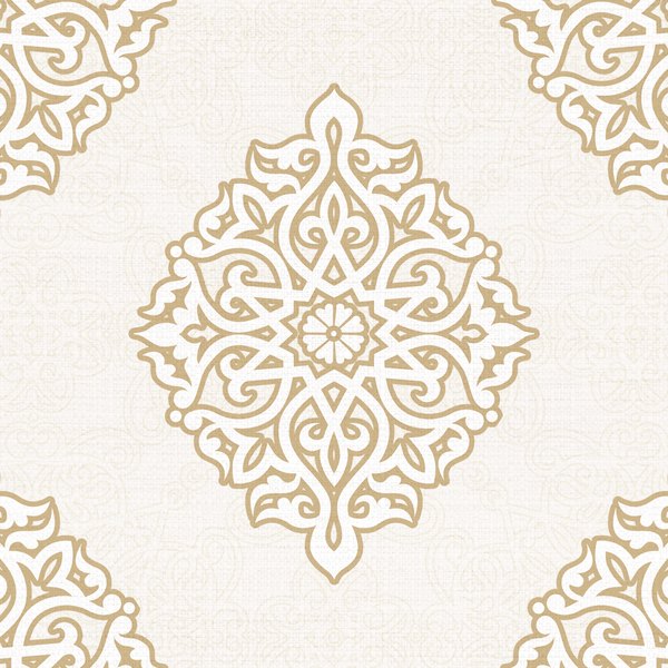 Ivory Arabesque — cushion 2 of 3, the printed design
