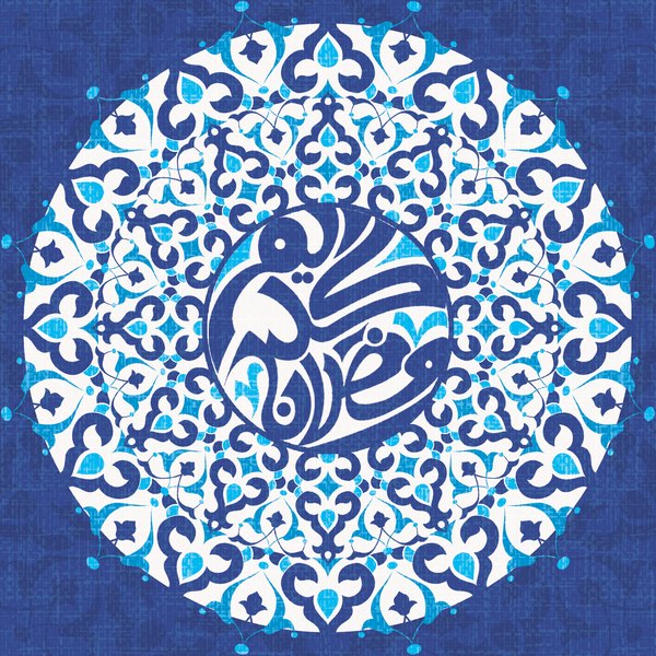 Cobalt Medallion — cushion 2 of 3, the printed design