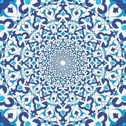 Cobalt Medallion — cushion 3 of 3, the printed design