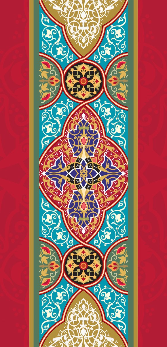 Crimson Iznik — the left curtain panel