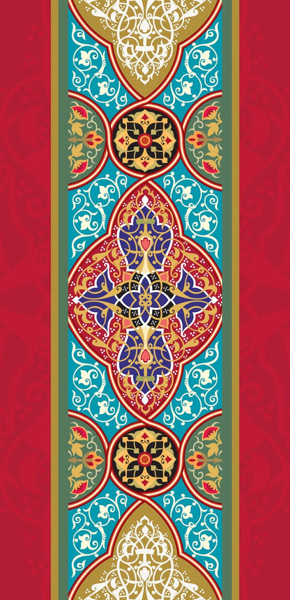 Crimson Iznik — the left curtain panel