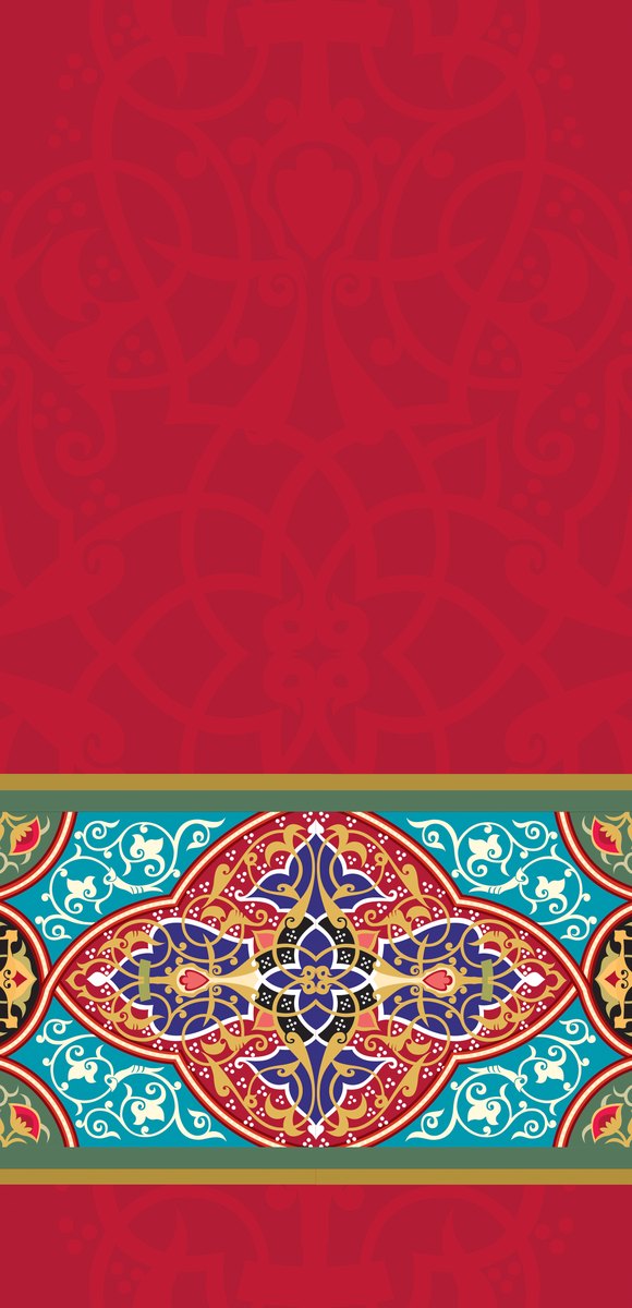 Crimson Iznik — the right curtain panel