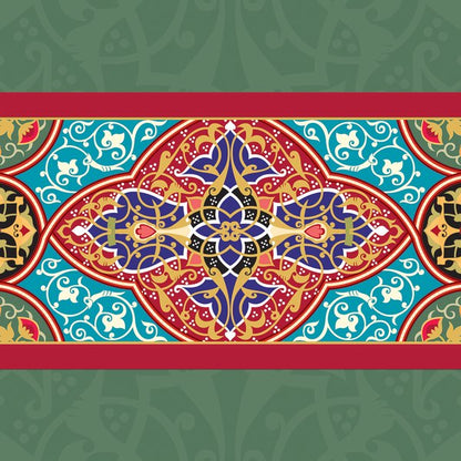 Crimson Iznik — cushion 2 of 3, the printed design