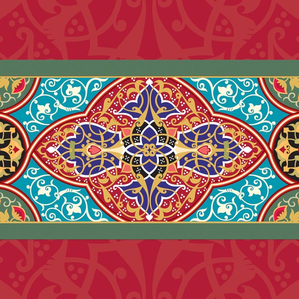 Crimson Iznik — cushion 3 of 3, the printed design