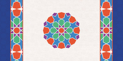 Rainbow Star — the coffee-table runner, 100 × 50 cm