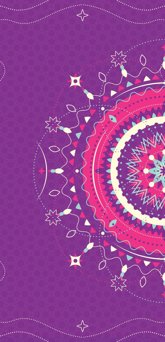 Purple Mandala Nights — the left curtain panel