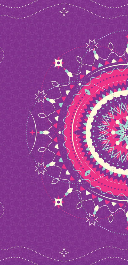 Purple Mandala Nights — the left curtain panel