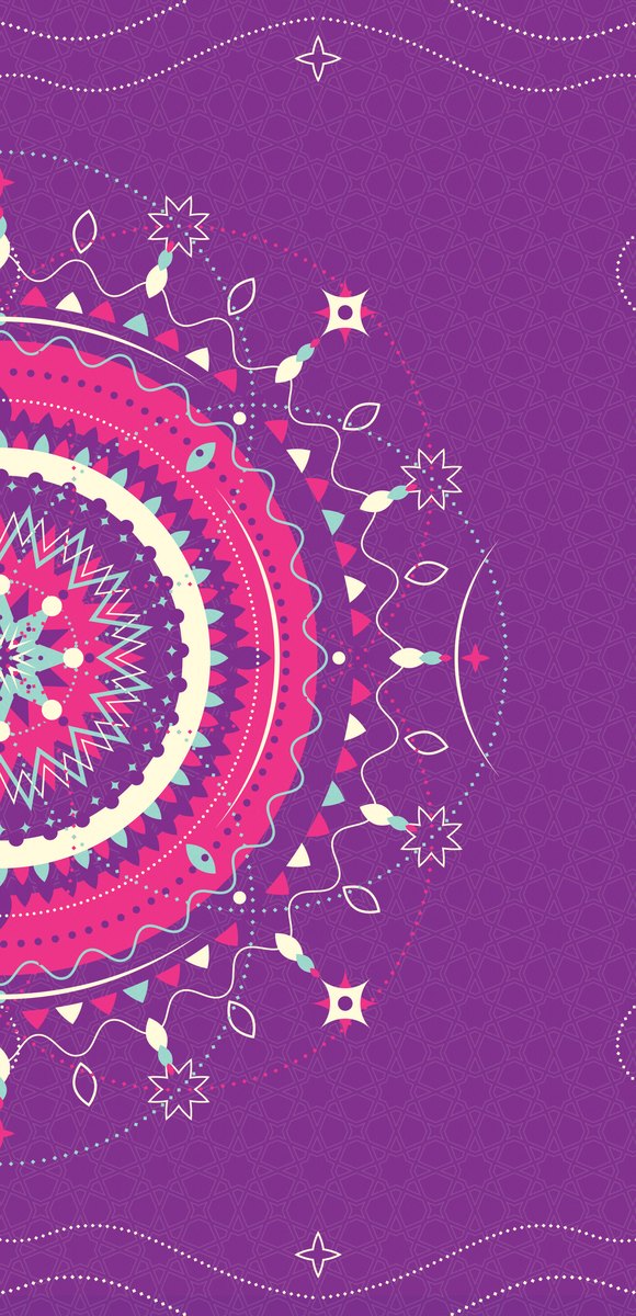 Purple Mandala Nights — the right curtain panel