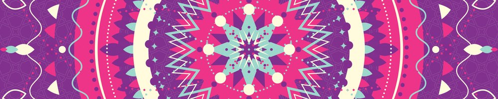 Purple Mandala Nights — the dining-table runner, 250 × 50 cm
