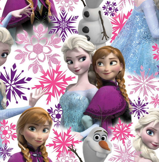 Ice Princesses Pink — the printed pattern, one repeat — Karen Fabrics