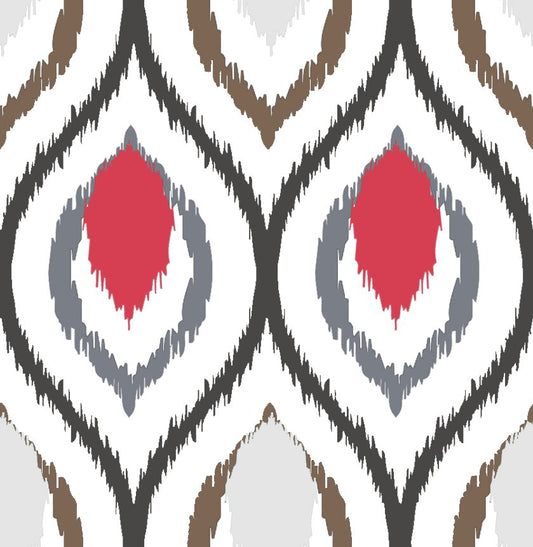 Ruby Flame, colourway No. 1 — the printed pattern, one repeat — Karen Fabrics
