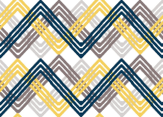Chevron Stack, colourway No. 1 — the printed pattern, one repeat — Karen Fabrics
