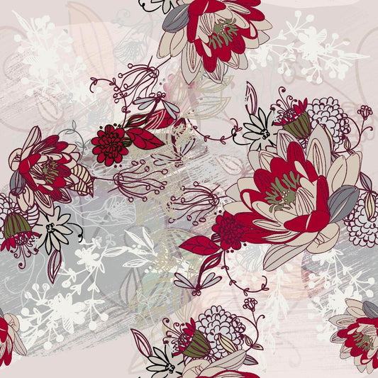 Autumn Lantern, colourway No. 2 — the printed pattern, one repeat — Karen Fabrics